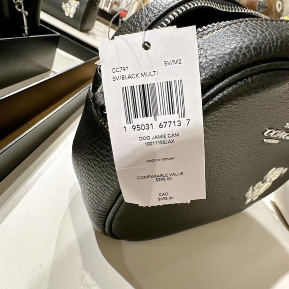 Coach CC791 Jamie Camera Bag With Happy Dog In Silver/Black Multi - Picture 6 of 6